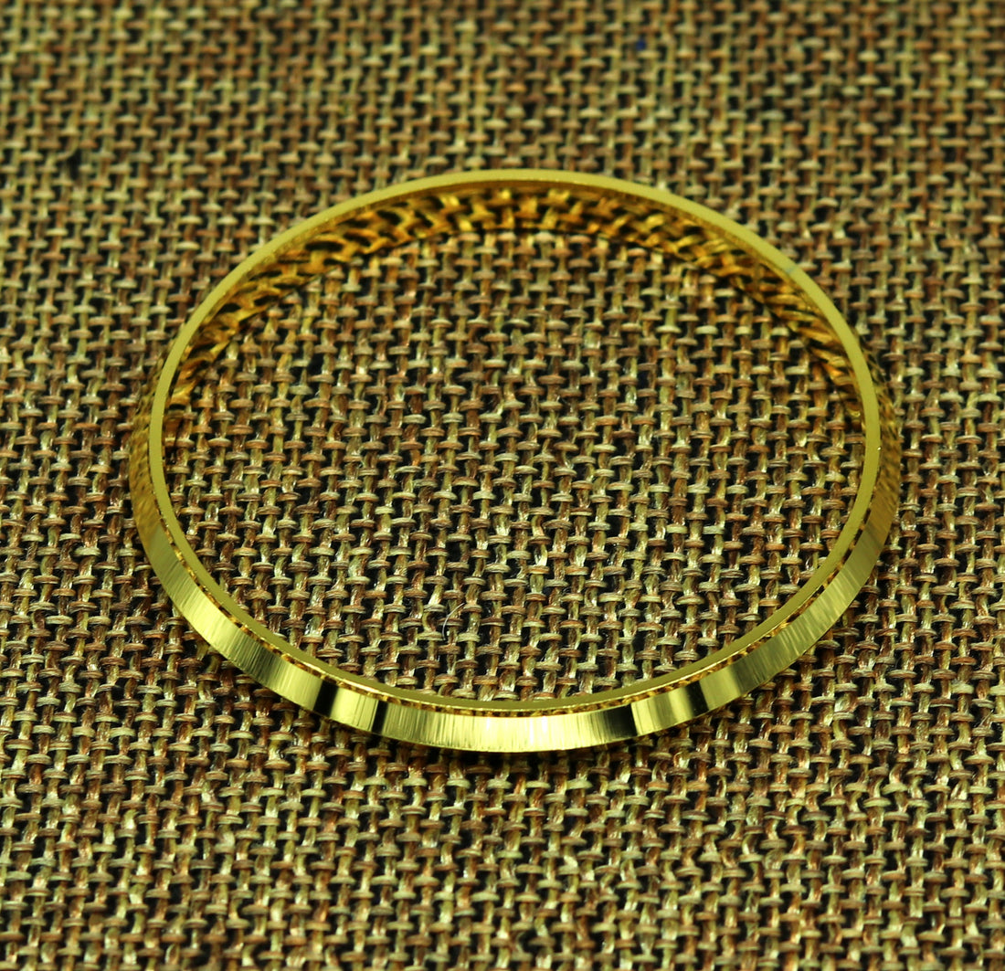 Punjabi Sikh solid silver handmade gold polished bangle bracelet kada, amazing customized design personalized gift for toddlers tribal jewelry nssk231 - TRIBAL ORNAMENTS
