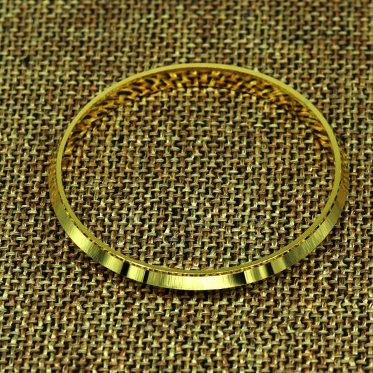 Punjabi Sikh solid silver handmade gold polished bangle bracelet kada, amazing customized design personalized gift tribal jewelry nssk235 - TRIBAL ORNAMENTS