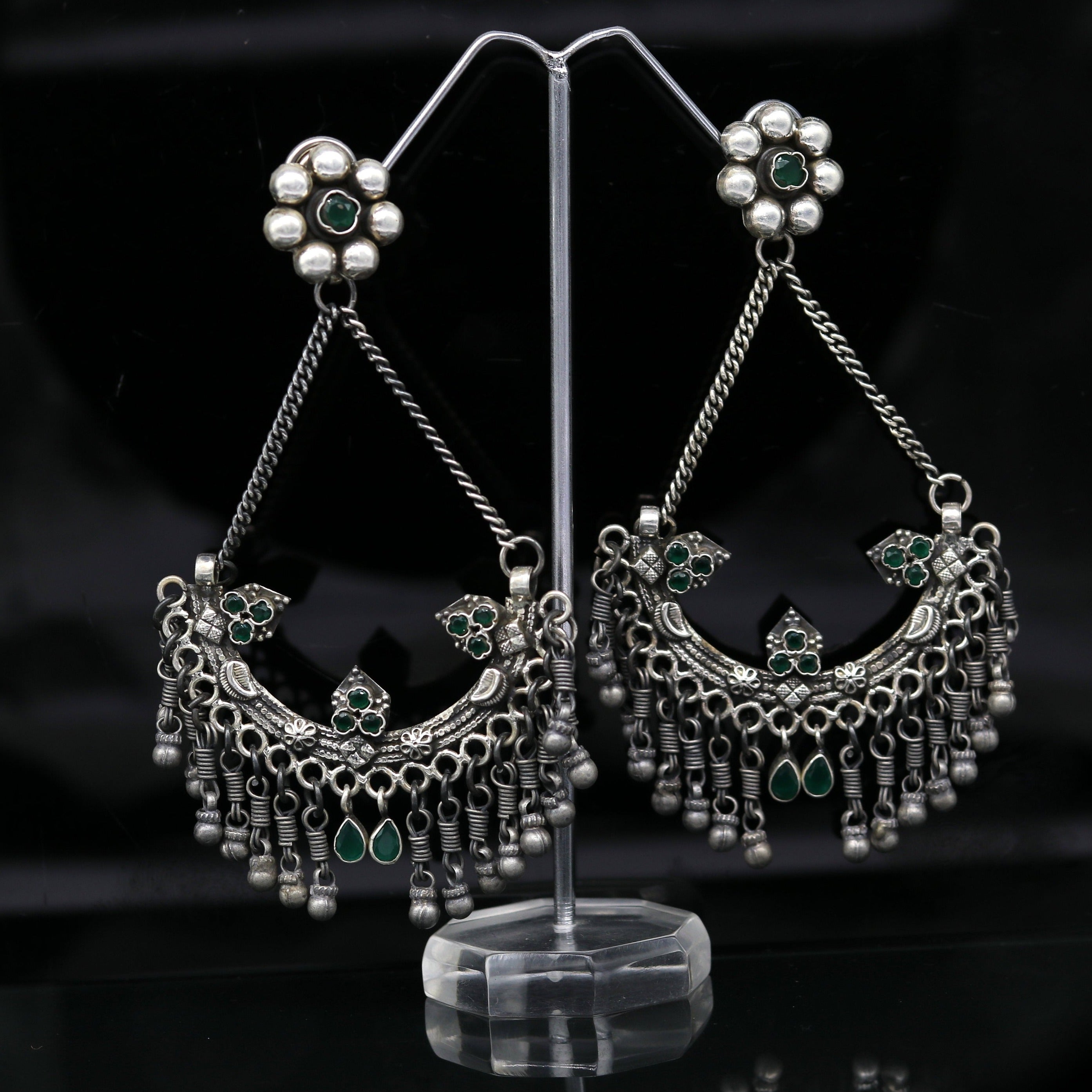 Oxidized Silver Heavy Pearls & Silk – Maya Kini