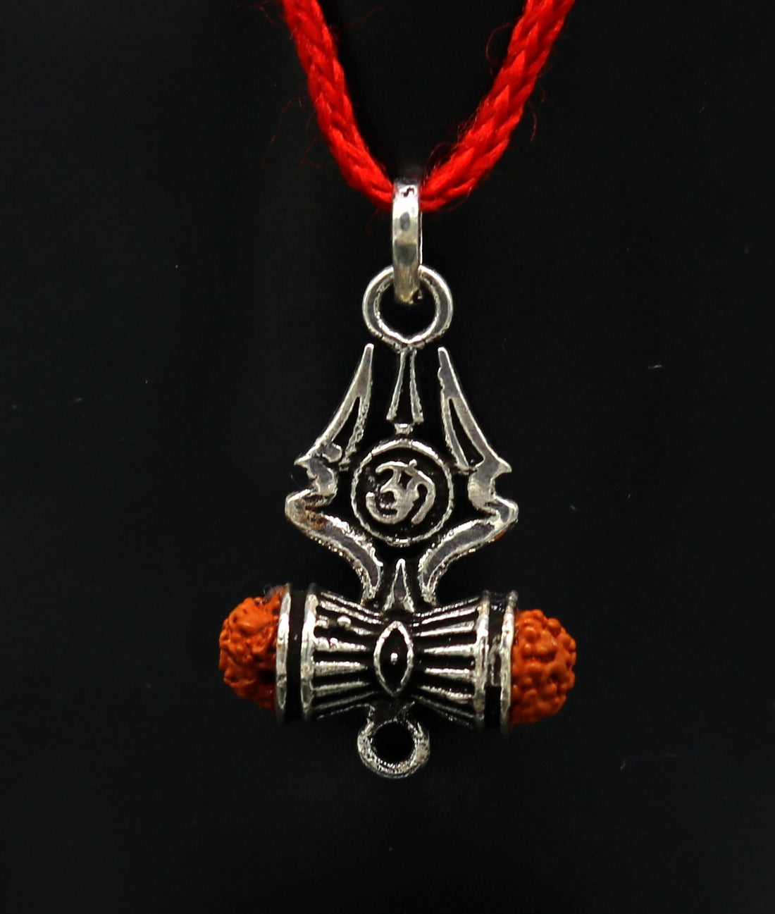 925 sterling silver lord shiva trident pendant, amazing customized Rudraksha trishul tribal belly dance personalized jewelry ssp322 - TRIBAL ORNAMENTS