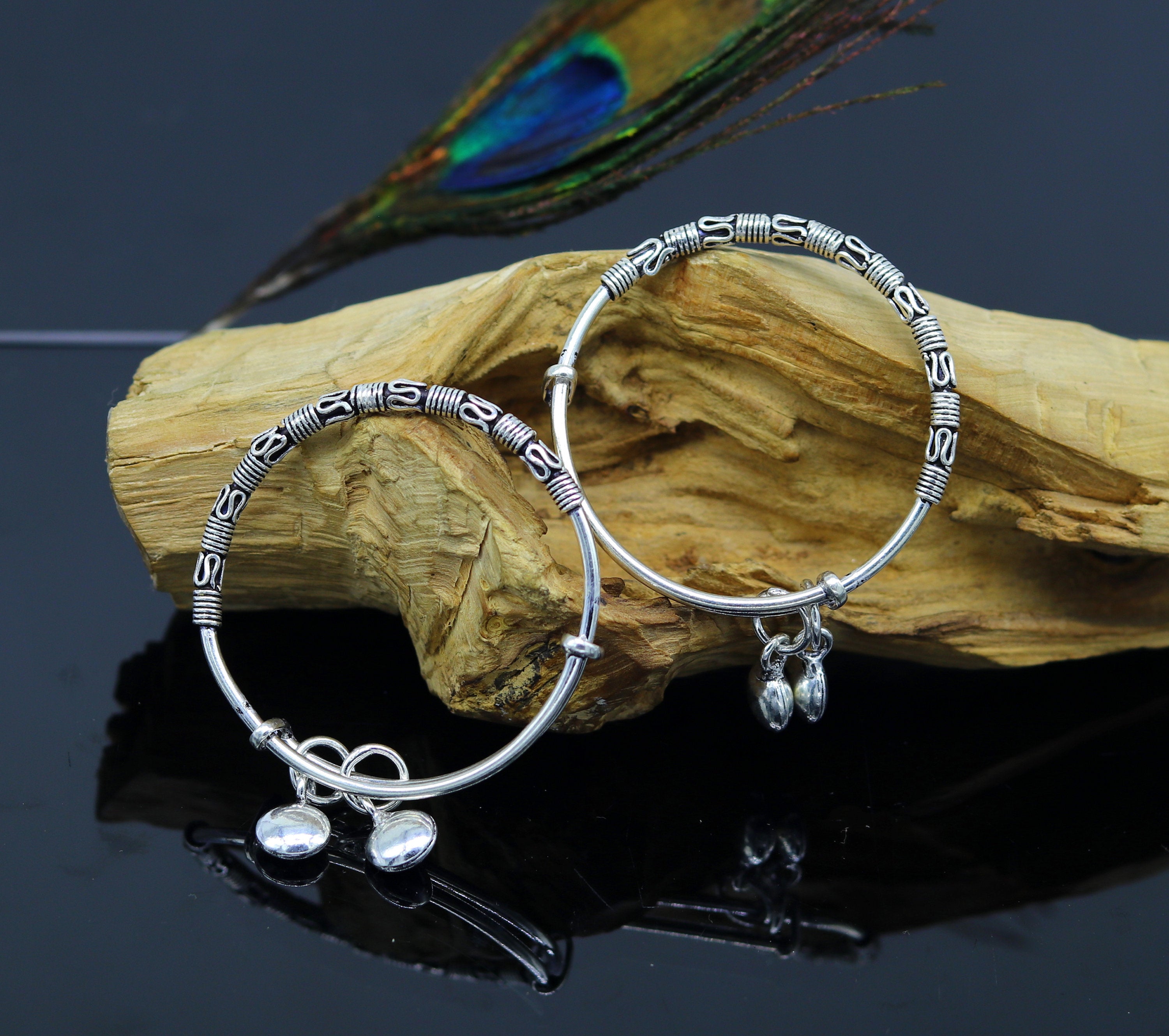 Silver bangles deals for baby girl