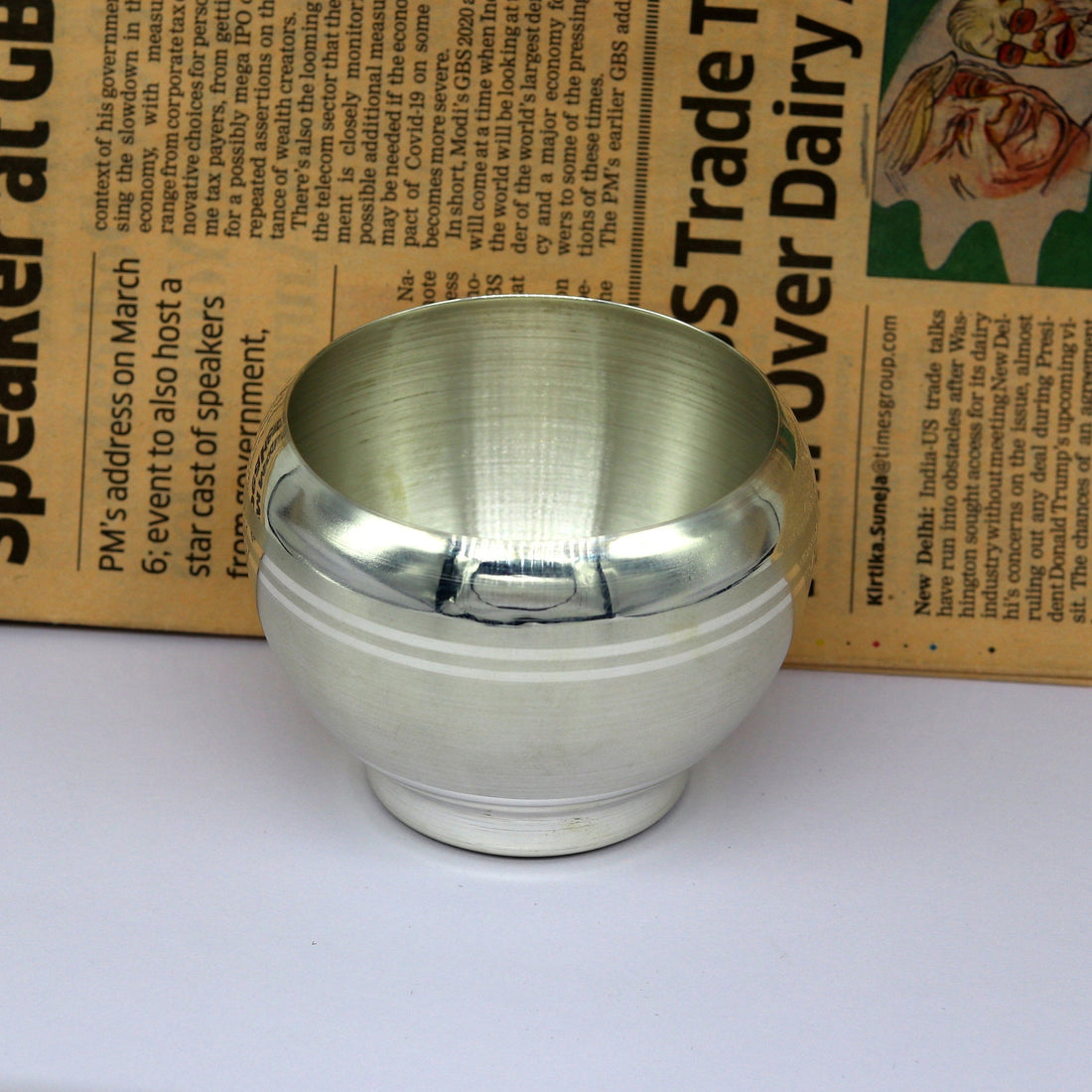999 pure sterling silver handmade silver puja utensils bowl, silver vessel silver has antibacterial properties, stay healthy family sv95 - TRIBAL ORNAMENTS