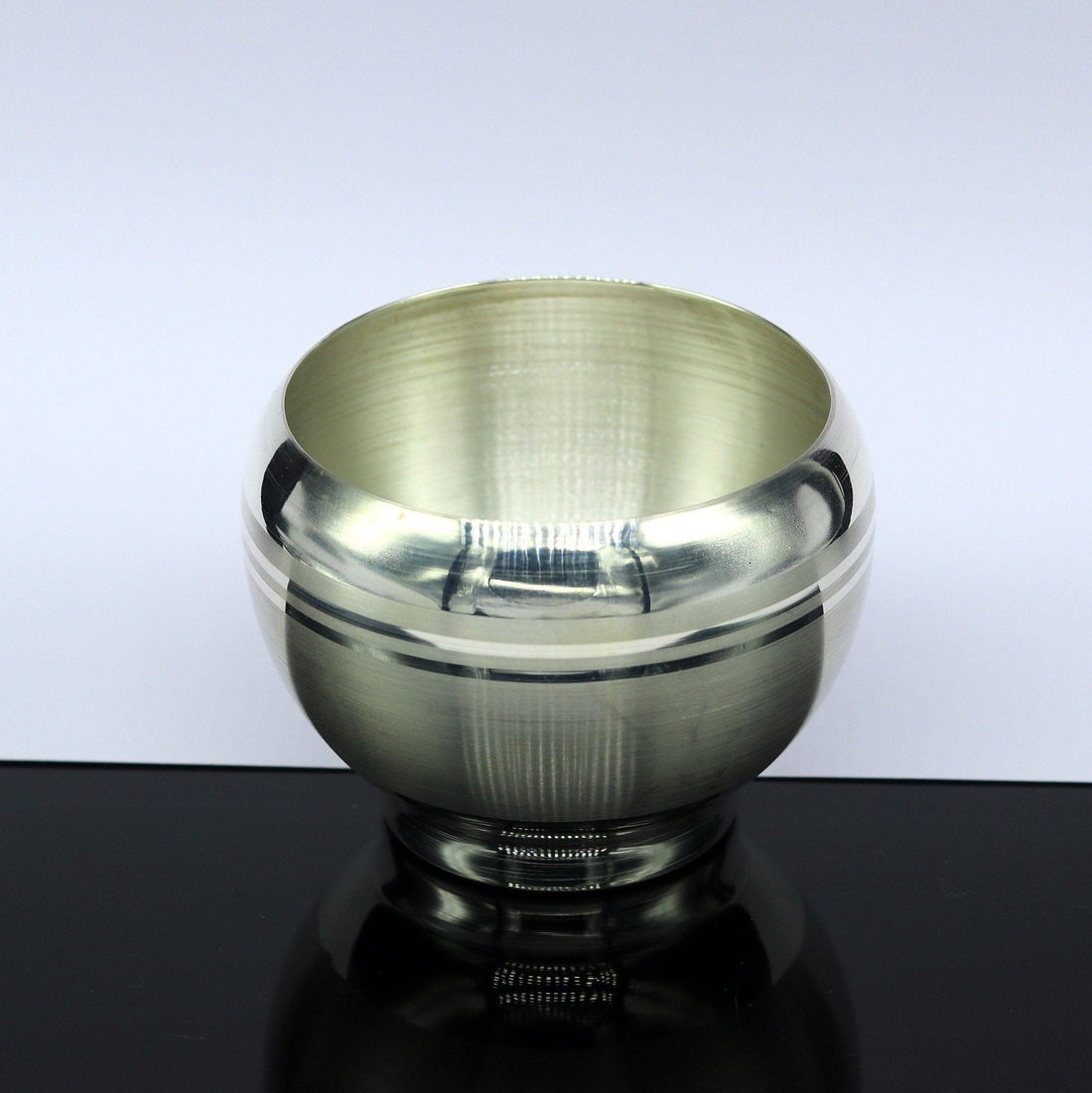 999 pure sterling silver handmade silver puja utensils bowl, silver vessel silver has antibacterial properties, stay healthy family sv95 - TRIBAL ORNAMENTS