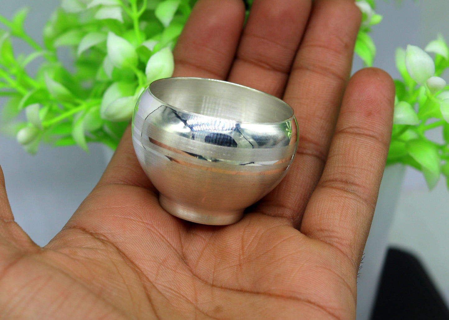 999 fine silver handmade small silver utensils bowl/tumbler silver vessel, silver article puja art accessories, healthy family gift sv259 - TRIBAL ORNAMENTS