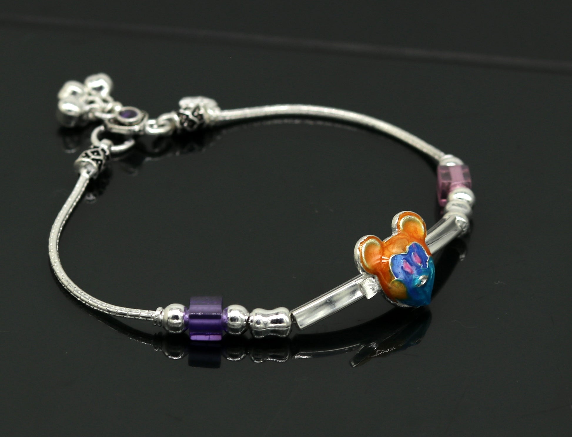 Purple Chain Bracelet  Charm bracelets for girls, Custom charm bracelet,  Diy charm bracelet
