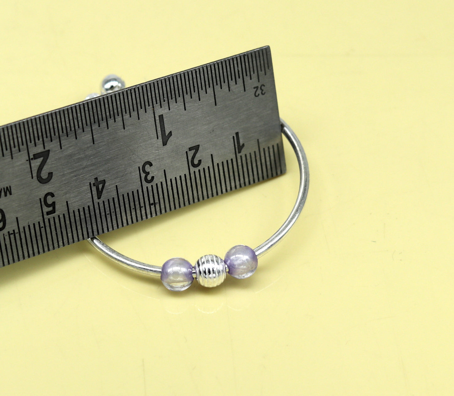 solid silver handmade fabulous plain design adjustable baby bangle bracelet kada, excellent customized charm bracelet for uisex kids nbbk119 - TRIBAL ORNAMENTS