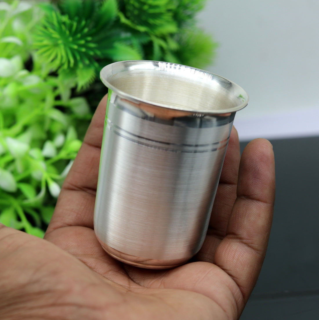 999 Fine silver handmade solid water milk tumbler glass, bowl , flask. baby water tumbler for stay healthy, silver vessels ,utensils sv77 - TRIBAL ORNAMENTS