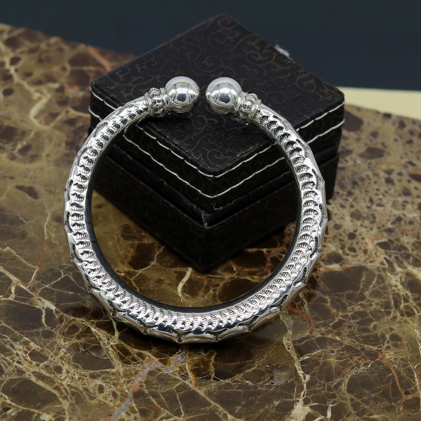 925 sterling silver handmade gorgeous customized work bangle bracelet kada, vintage antique design stylish bangle unisex jewelry nsk794 - TRIBAL ORNAMENTS