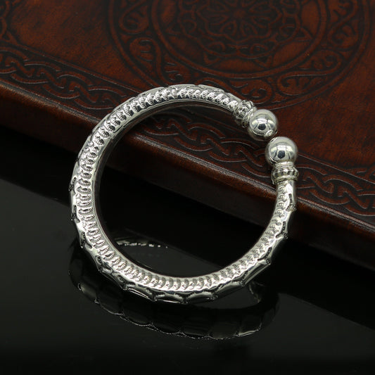 925 sterling silver handmade gorgeous customized work bangle bracelet kada, vintage antique design stylish bangle unisex jewelry nsk328 - TRIBAL ORNAMENTS