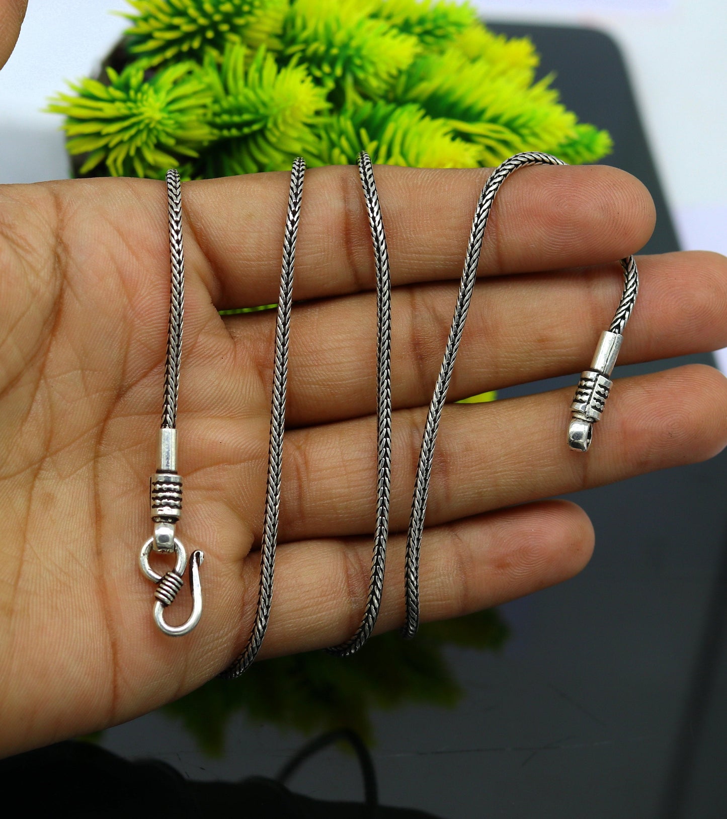 2mm 16" to 30" inches long pendant chains, screw chain for pendant necklace, excellent wheat chain oxidized solid chain necklace ch99 - TRIBAL ORNAMENTS