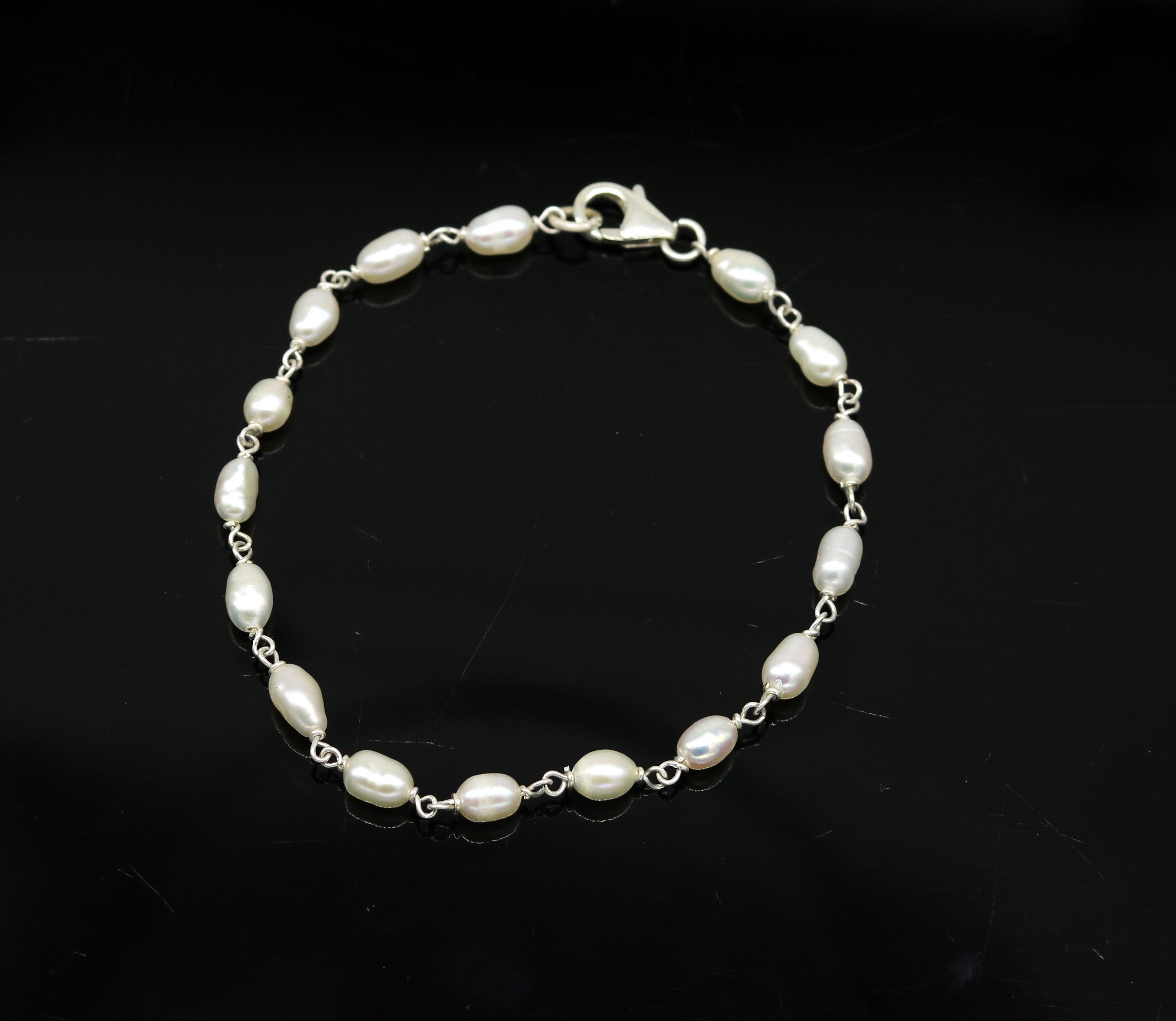 Bronze Swarovski crystal pearl 8mm bracelet set with earrings 8 inch