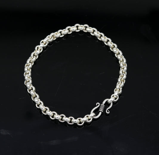 925 Sterling Silver Anklet THICK Cuban Link Chain Bracelet Women's