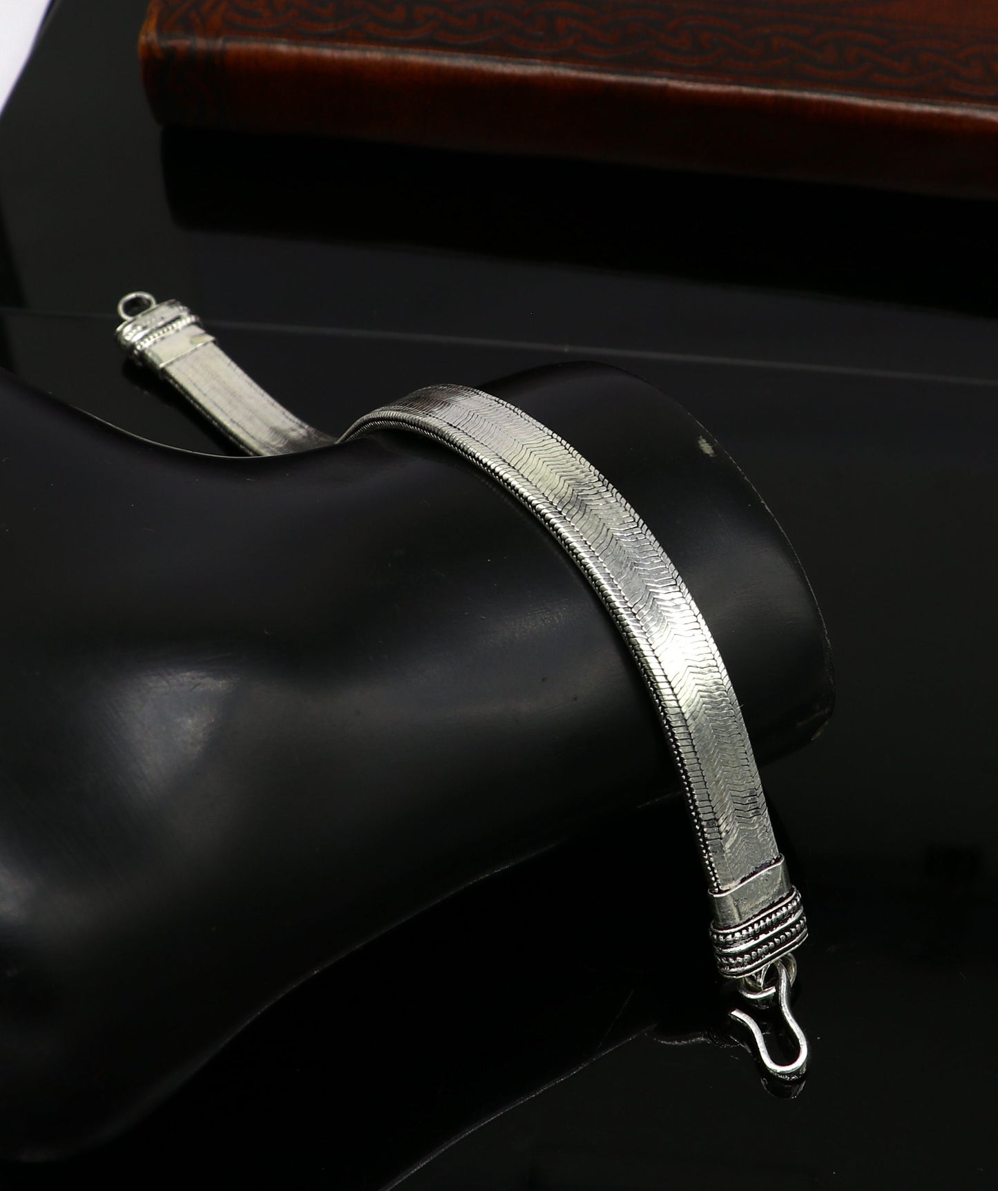 8" Vintage style 925 Sterling silver Snake chain customized snake style handmade fabulous oxidized men's bracelet daily use jewelry nsbr214 - TRIBAL ORNAMENTS