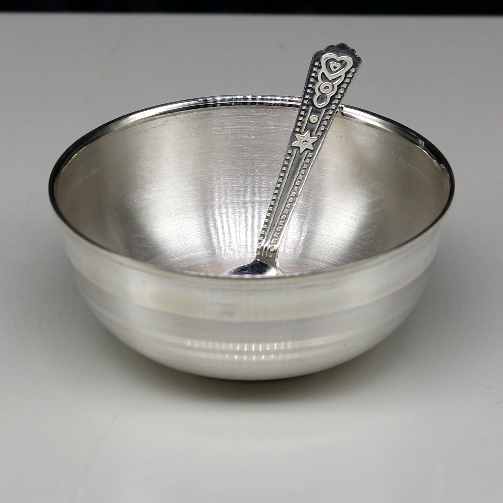 Buy Pure Silver Bowls and Spoons Serving Dishes, Baby Serving Utensils, Baby  Silver Bowl Used to Pooja or Baby Serving Vegetable or Dishes -  Israel