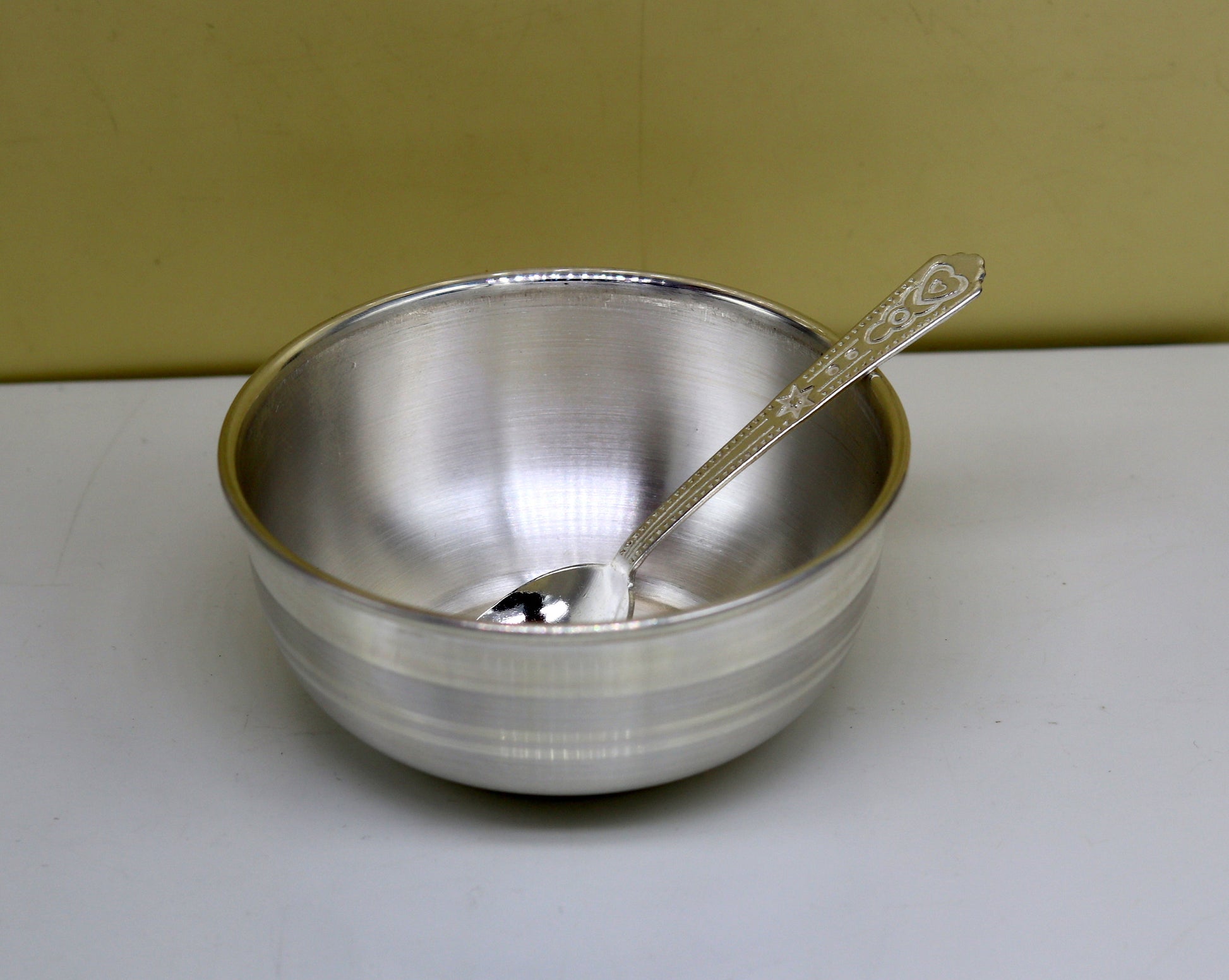 Buy Pure Silver Bowls and Spoons Serving Dishes, Baby Serving Utensils, Baby  Silver Bowl Used to Pooja or Baby Serving Vegetable or Dishes -  Israel