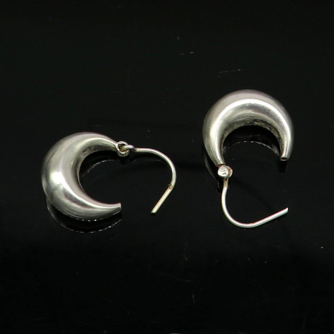 Pure 925 sterling silver handmade hoops kundal earring, excellent designer fancy daily use hook earring ear wire tribal vintage jewelry s892 - TRIBAL ORNAMENTS