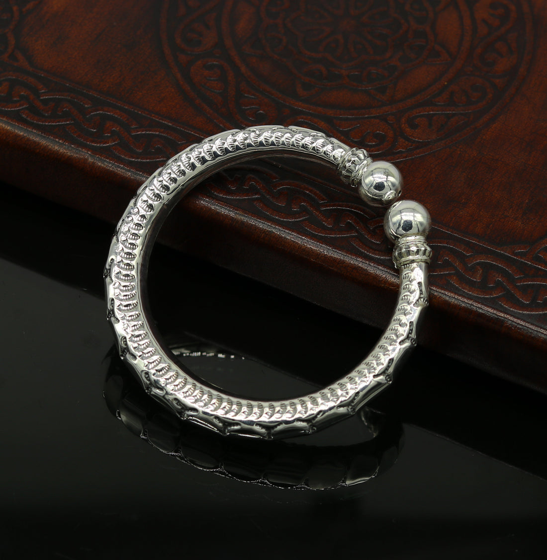 925 sterling silver handmade gorgeous customized work bangle bracelet kada, vintage antique design stylish bangle unisex jewelry nsk330 - TRIBAL ORNAMENTS