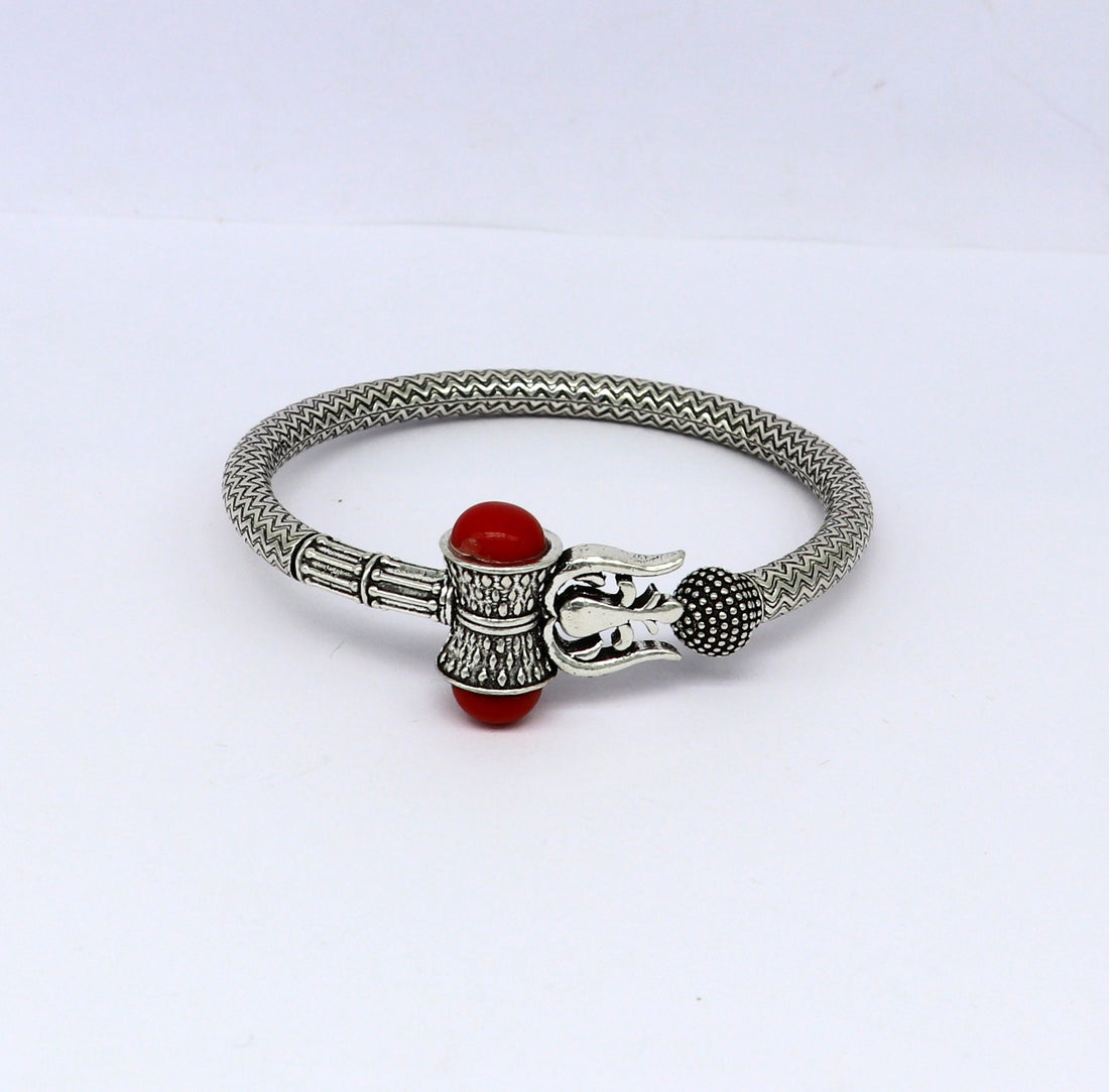 925 sterling silver idol shiva trident or trishul bange, super customized gift Babubali bangle kada bracelet unisex designer jewelry nssk302 - TRIBAL ORNAMENTS