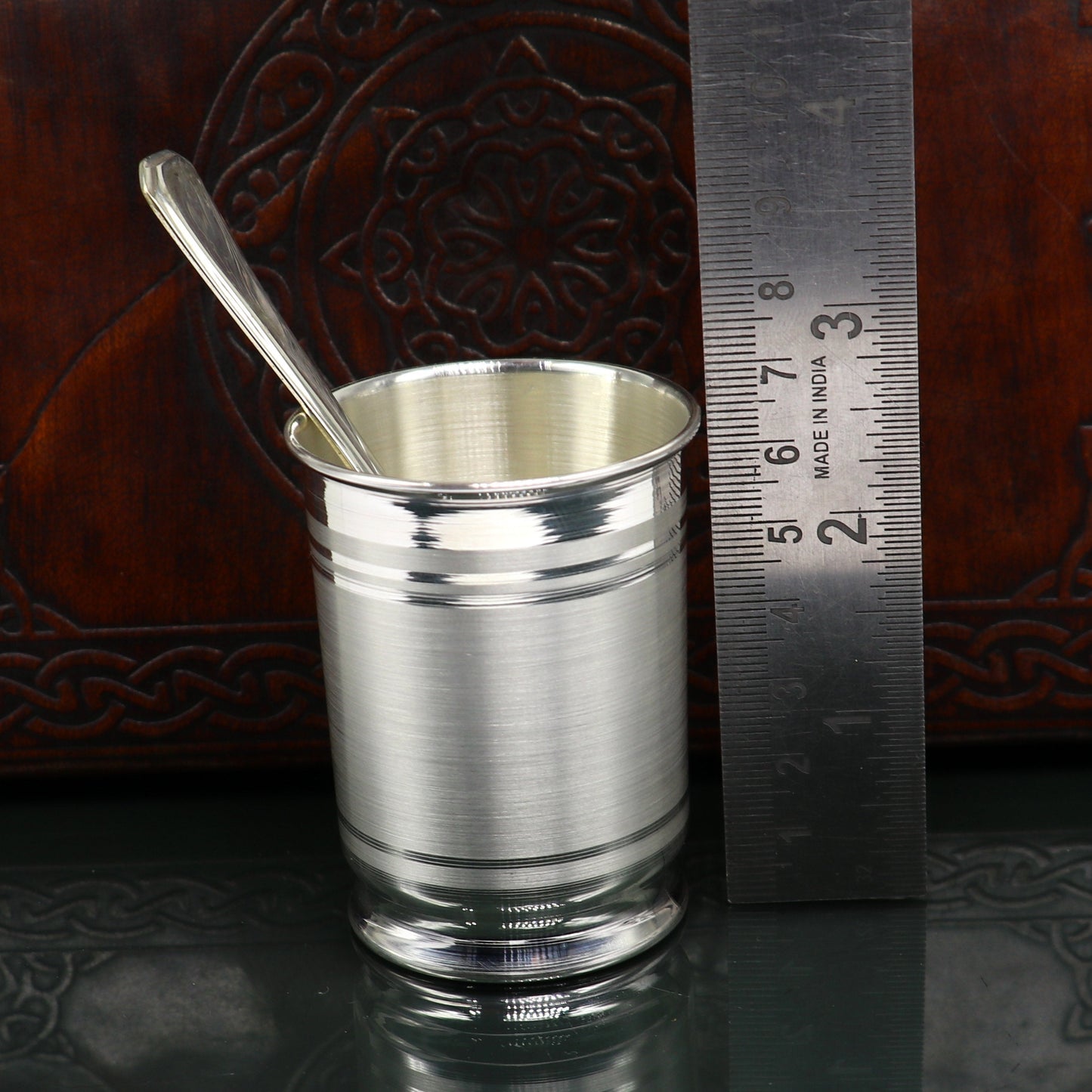 999 pure silver Water/milk tumbler, silver vessel, silver baby set utensils, silver puja article, puja gifting utensils from india sv111 - TRIBAL ORNAMENTS