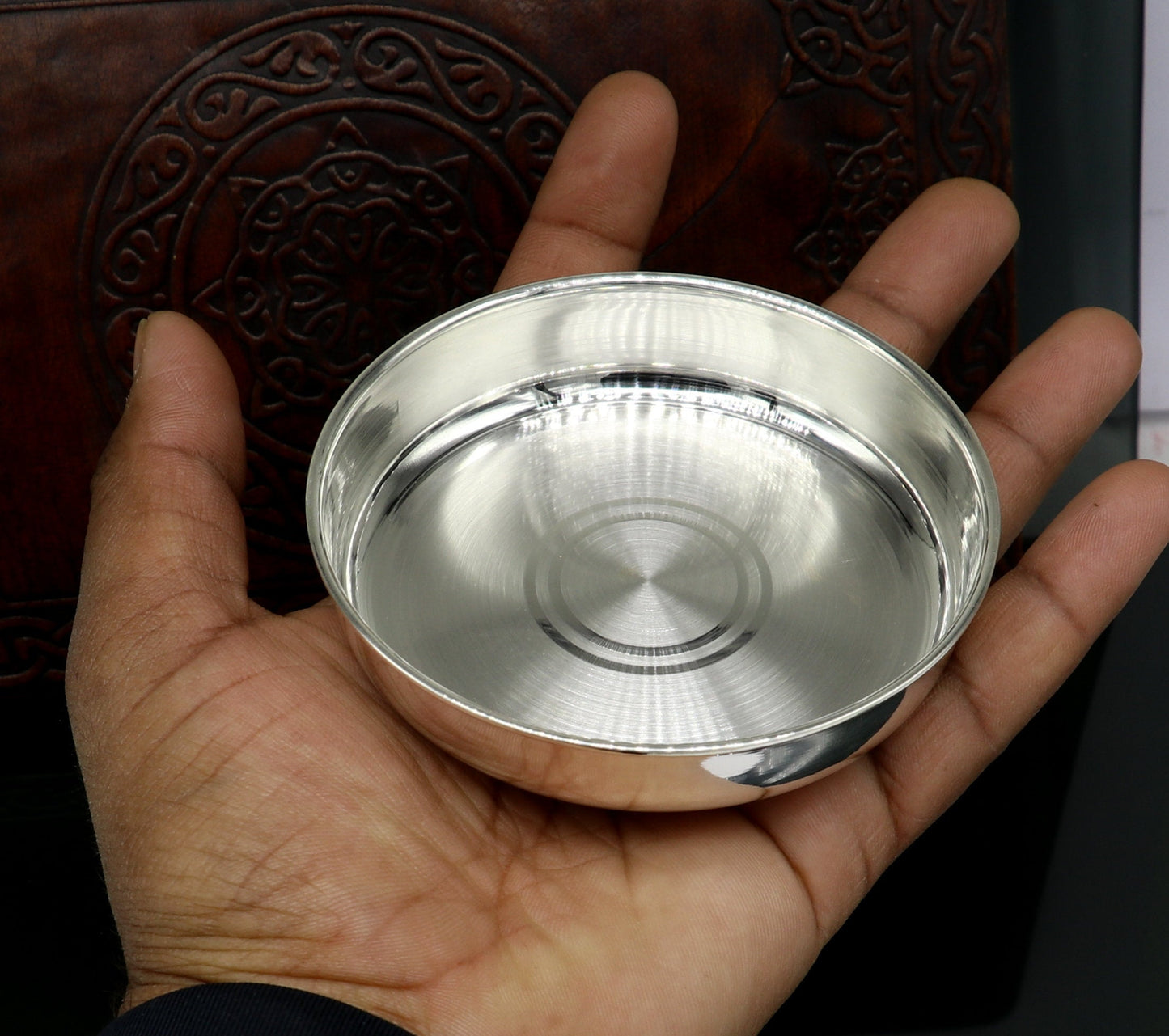 999 fine silver Water/milk tumbler and plate, silver vessel, silver baby utensils, silver puja article, gifting utensils from india sv112 - TRIBAL ORNAMENTS