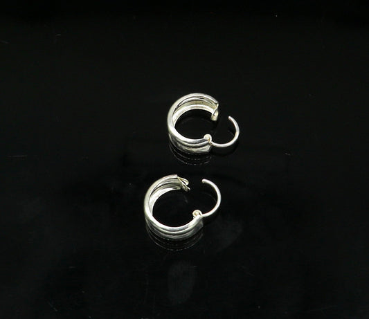 925 sterling silver excellent customized traditional indian style hoops earring, amazing unisex light weight hoops earring s893 - TRIBAL ORNAMENTS