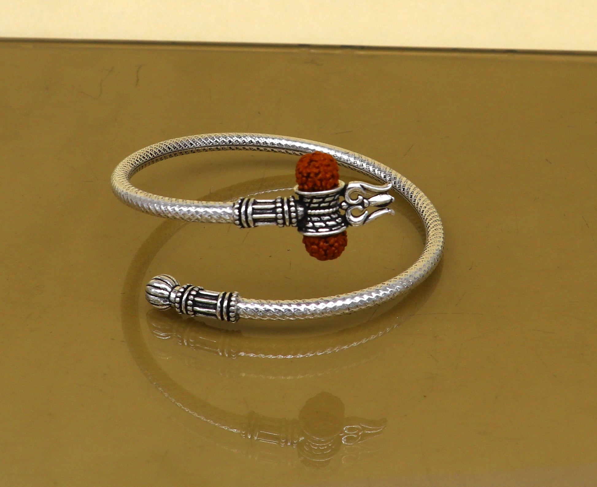 925 sterling silver Idol Lord Shiva trident trishool kada bangle bracelet New fancy design top class gifting jewelry nssk325 - TRIBAL ORNAMENTS