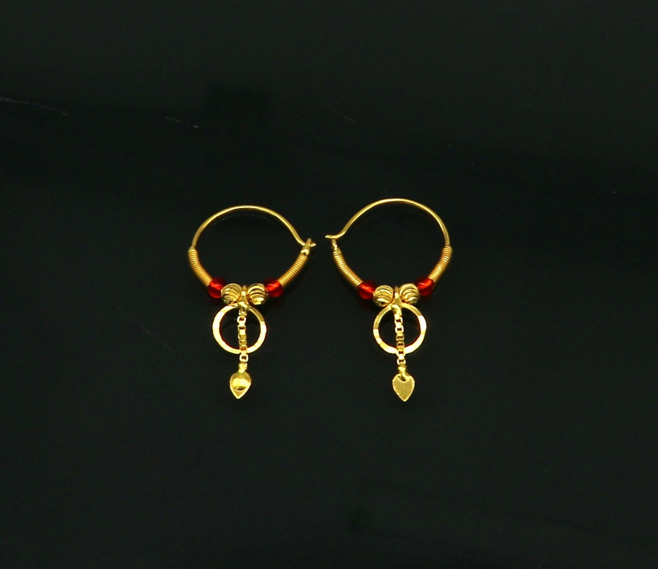 Cute Bangle Hoops Earrings  Gold  Salty Accessories