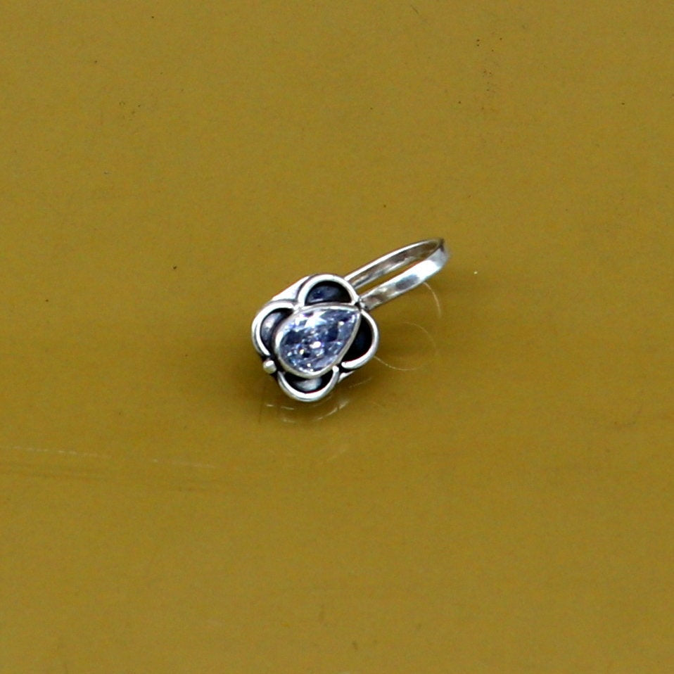 925 Sterling silver fabulous nose pin, pure silver clip on nose pin, without piercing nose stud, party wear nose pin jewelry np129 - TRIBAL ORNAMENTS