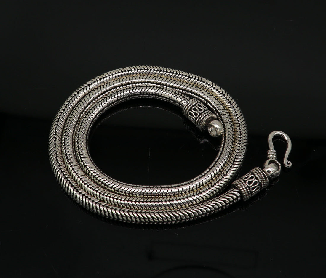 22" 5mm solid 925 sterling silver handmade snake chain, pendant chain, excellent oxidized necklace vintage stylish tribal jewelry ch102 - TRIBAL ORNAMENTS