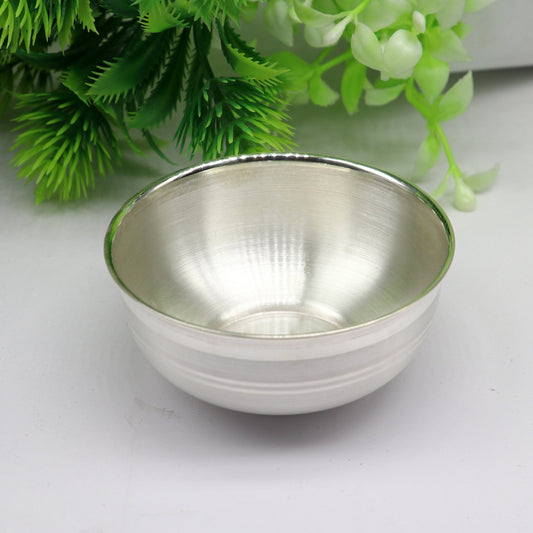 999 fine solid silver handmade bowl baby gift, pure silver vessel, silver utensils, silver puja article, puja utensils bowl India sv107 - TRIBAL ORNAMENTS