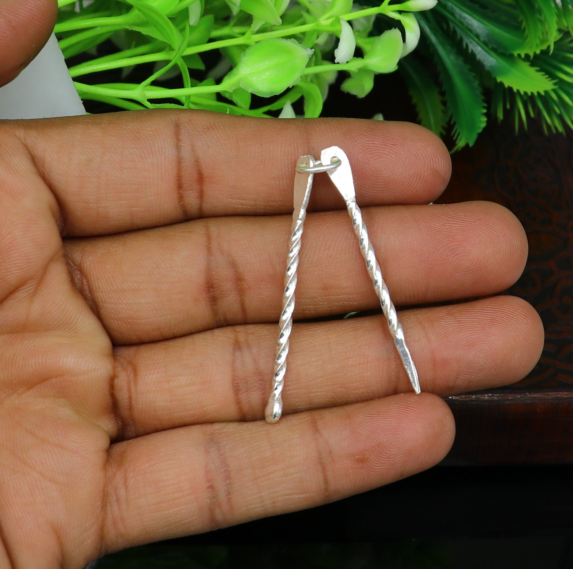 Solid silver toothpick and ear cleaner, Silver is Anti-Microbial, Anti-Allergic, Anti-Septic Silver is the best metal for personal safety - TRIBAL ORNAMENTS