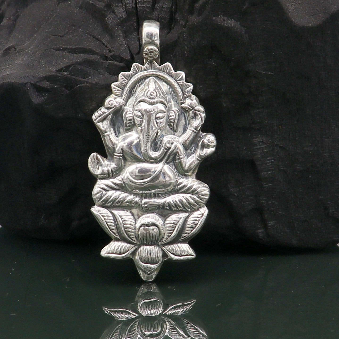 925 fine sterling silver Idol god Ganesha pendant, unique stylish customized pendant, best gifting fancy oxidized pendant necklace ssp410 - TRIBAL ORNAMENTS