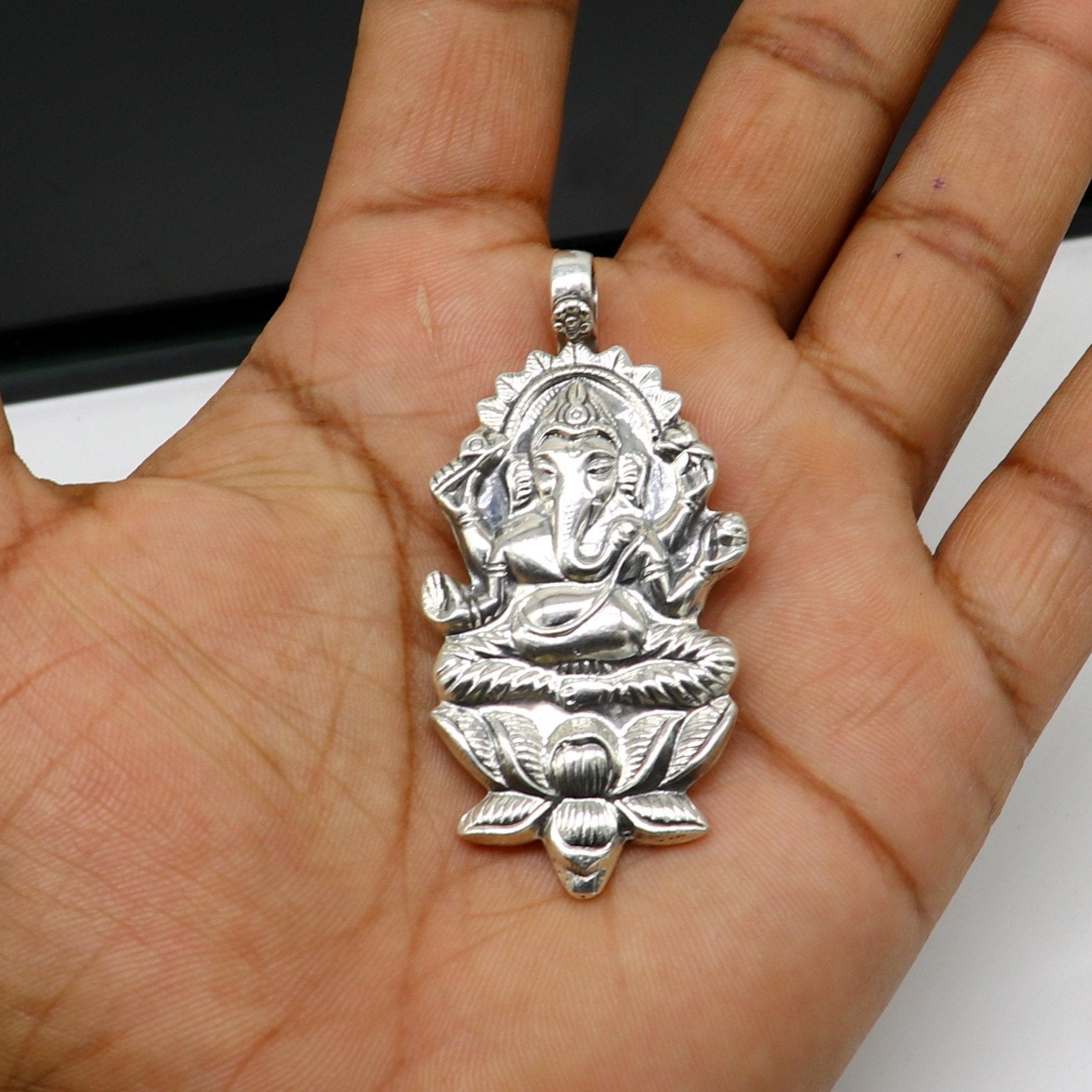 925 fine sterling silver Idol god Ganesha pendant, unique stylish customized pendant, best gifting fancy oxidized pendant necklace ssp410 - TRIBAL ORNAMENTS