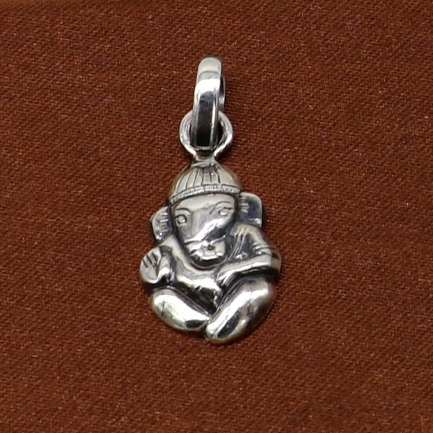 925 fine pure silver small Ganesha idol pendant, unique stylish customized pendant, best gifting vintage style pendant necklace ssp403 - TRIBAL ORNAMENTS