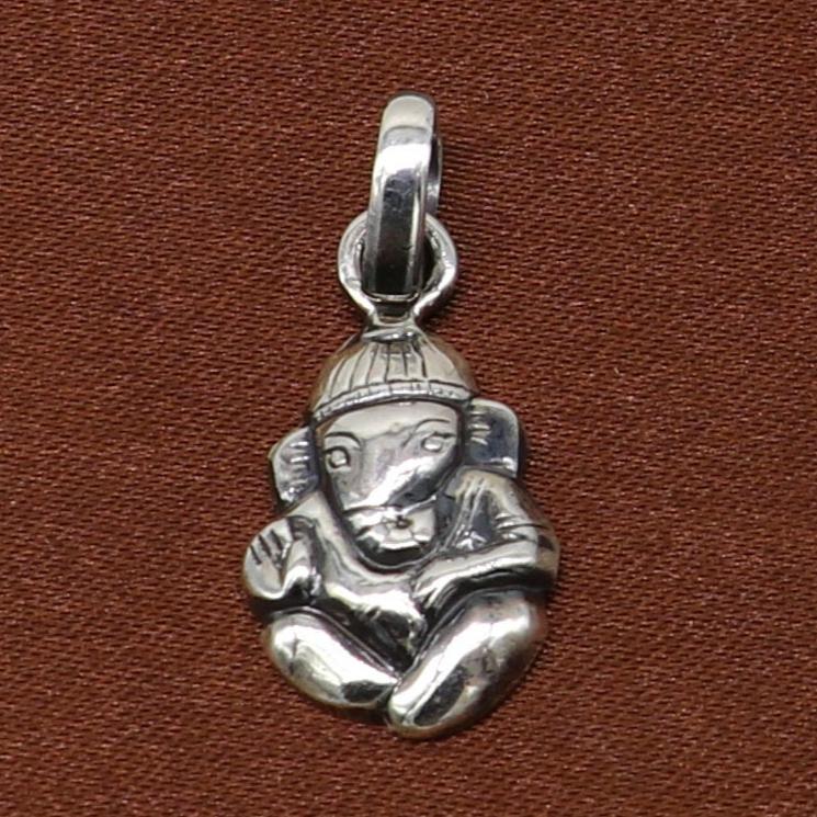 925 fine pure silver small Ganesha idol pendant, unique stylish customized pendant, best gifting vintage style pendant necklace ssp403 - TRIBAL ORNAMENTS