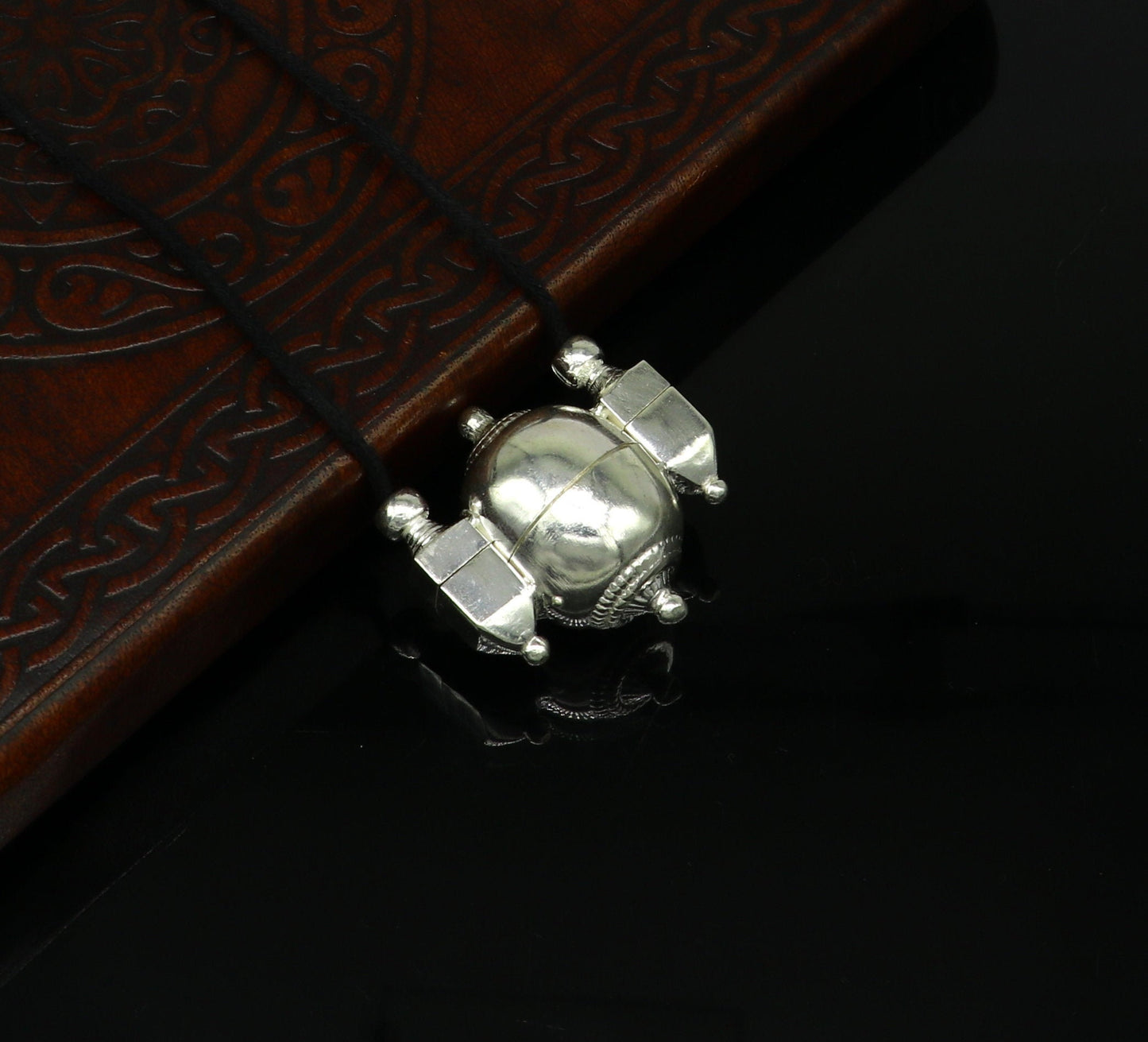 Sterling silver stylish vintage antique designer Idol shiva lingam box pendant, casket box pendant for shiva lingam, ethnic inidia sa11 - TRIBAL ORNAMENTS