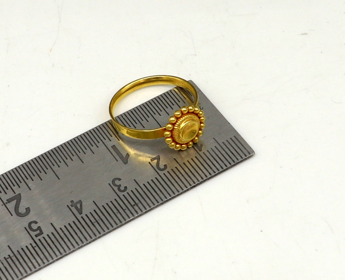 20 kt yellow gold vintage stylish design ring band 7usa size 2.65 grams light weight gifting brides jewelry from india gring29 - TRIBAL ORNAMENTS