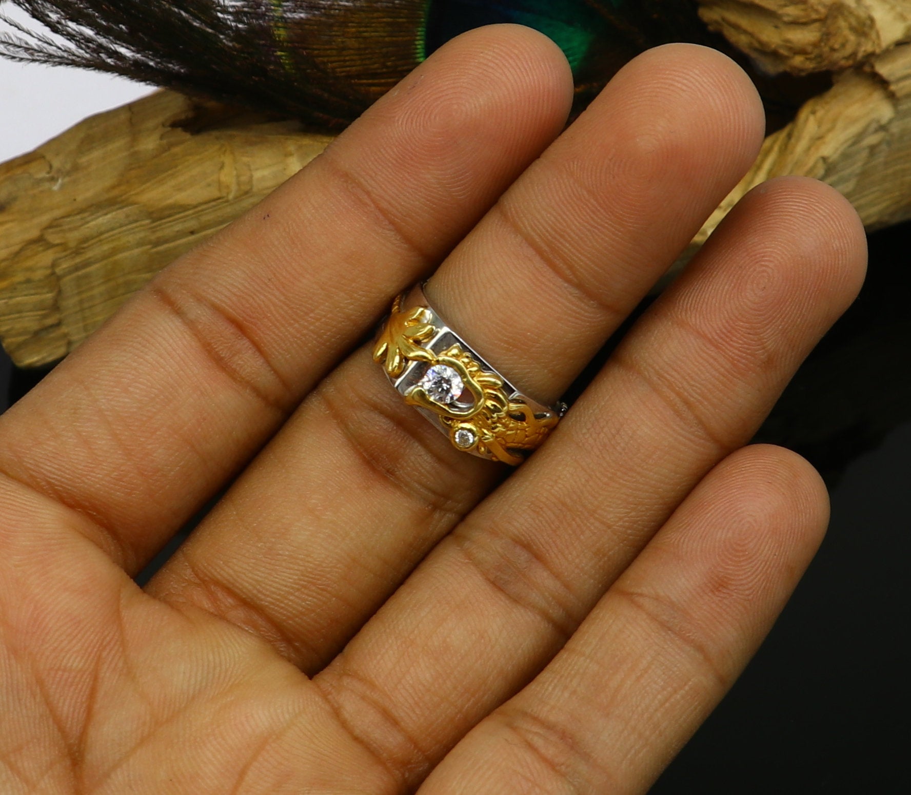 22k Yellow Gold Ring Ladies , All Size, Indian Yellow Gold Handmade Vintage  Traditional Design Fine Jewelry, Gold Meena Wedding Enamel Ring - Etsy |  Ladies gold rings, Gold rings fashion, Latest