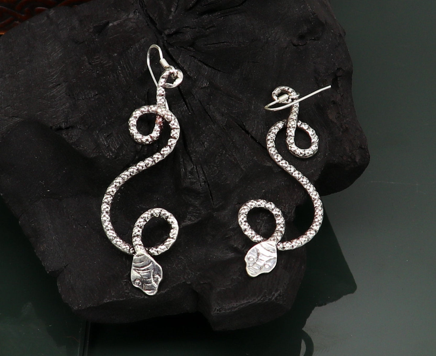 925 fine sterling silver customized vintage style snake design hoops earring, beautiful brides wedding earrings drop dangle jewelry ear601 - TRIBAL ORNAMENTS