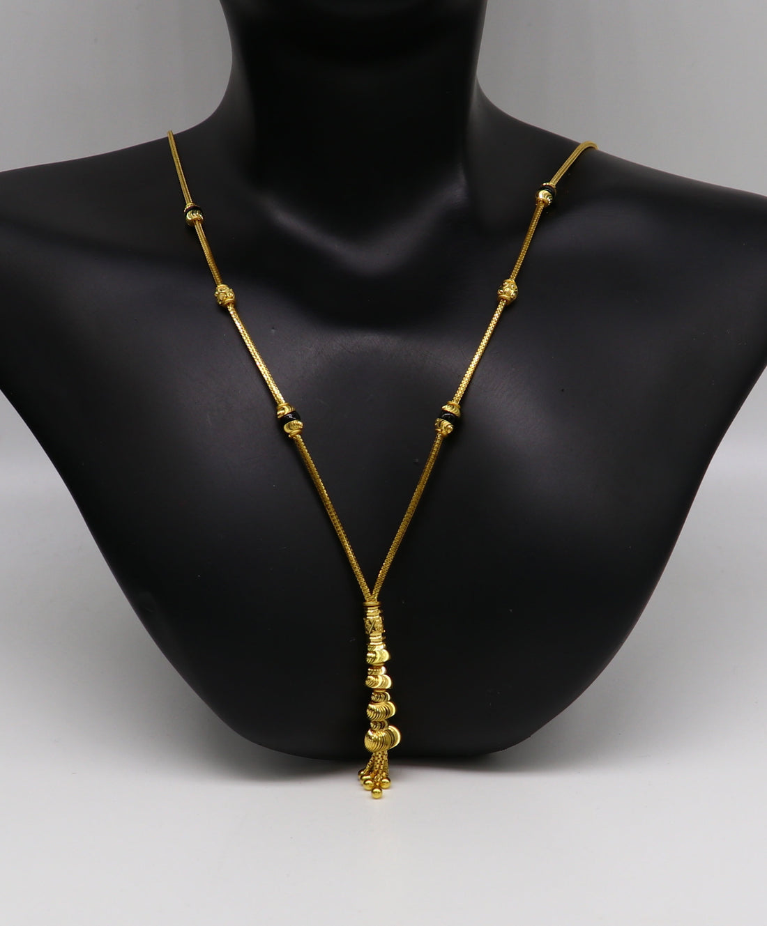 22kt fine yellow gold handmade customized design chain necklace stylish mangalsutra, gorgeous brides wedding party jewelry collection mch01 - TRIBAL ORNAMENTS