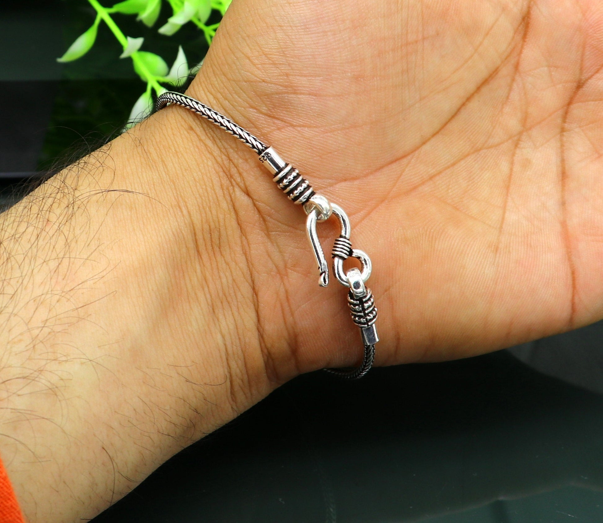 7" Fine 925 sterling silver handmade solid wheat chain bracelet, elegant stylish bracelet, silver jewelry, best gift girl's bracelet nsbr255 - TRIBAL ORNAMENTS