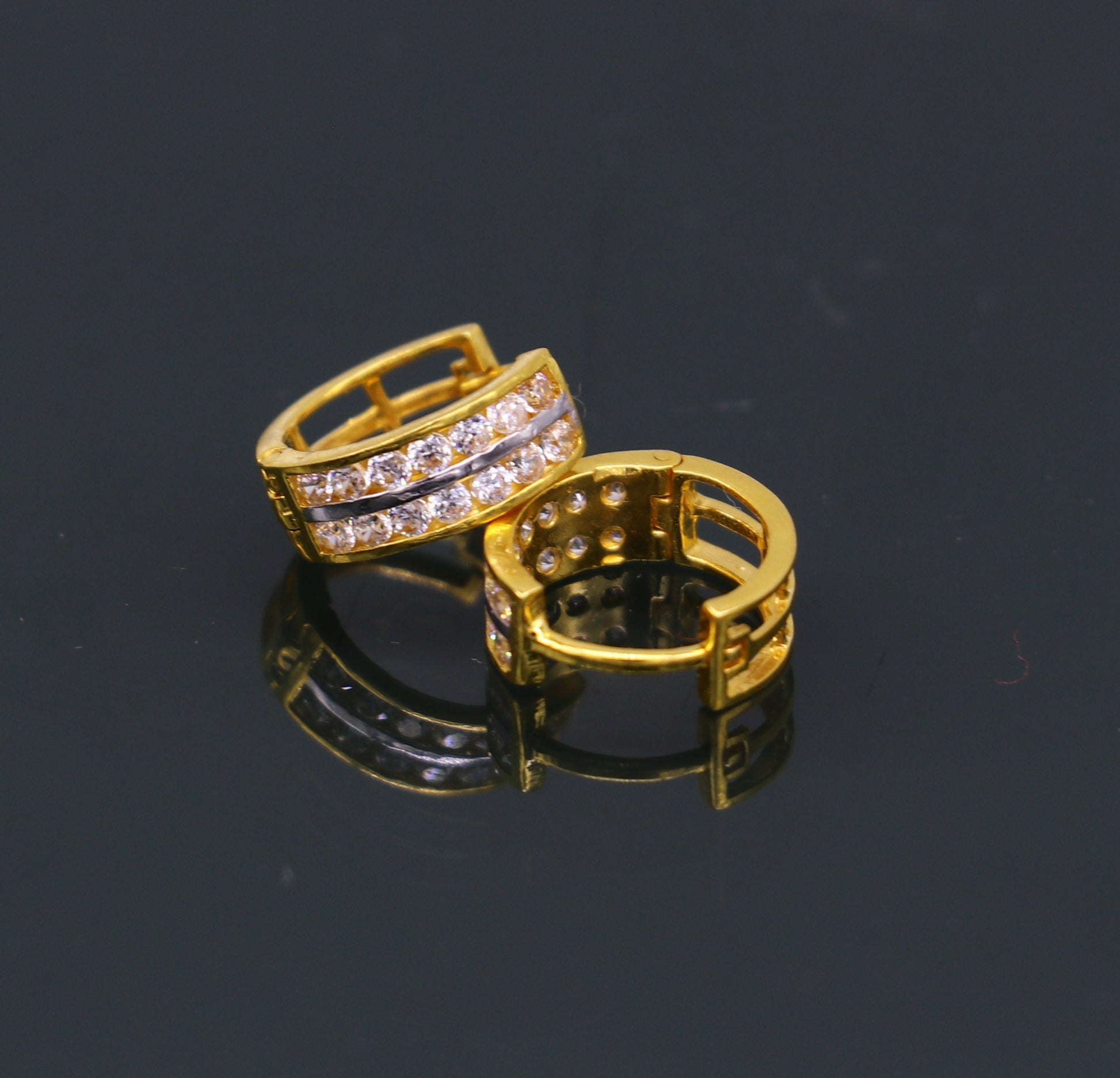 Genuine 18 kt fine yellow gold gorgeous hoops earring bali, gorgeous customized hook earring bali ear plug unisex dainty jewelry ho72 - TRIBAL ORNAMENTS