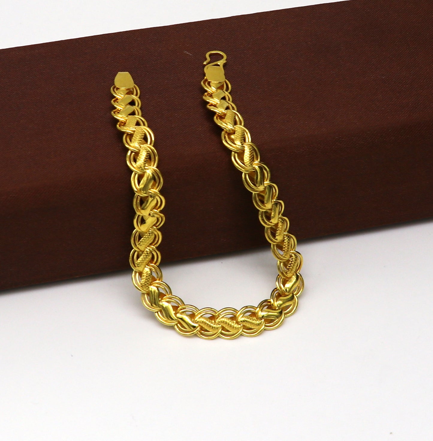 22kt yellow gold customized designer lotus bracelet, all sizes gifting bracelet, new fancy stylish bracelet unisex jewelry br50 - TRIBAL ORNAMENTS