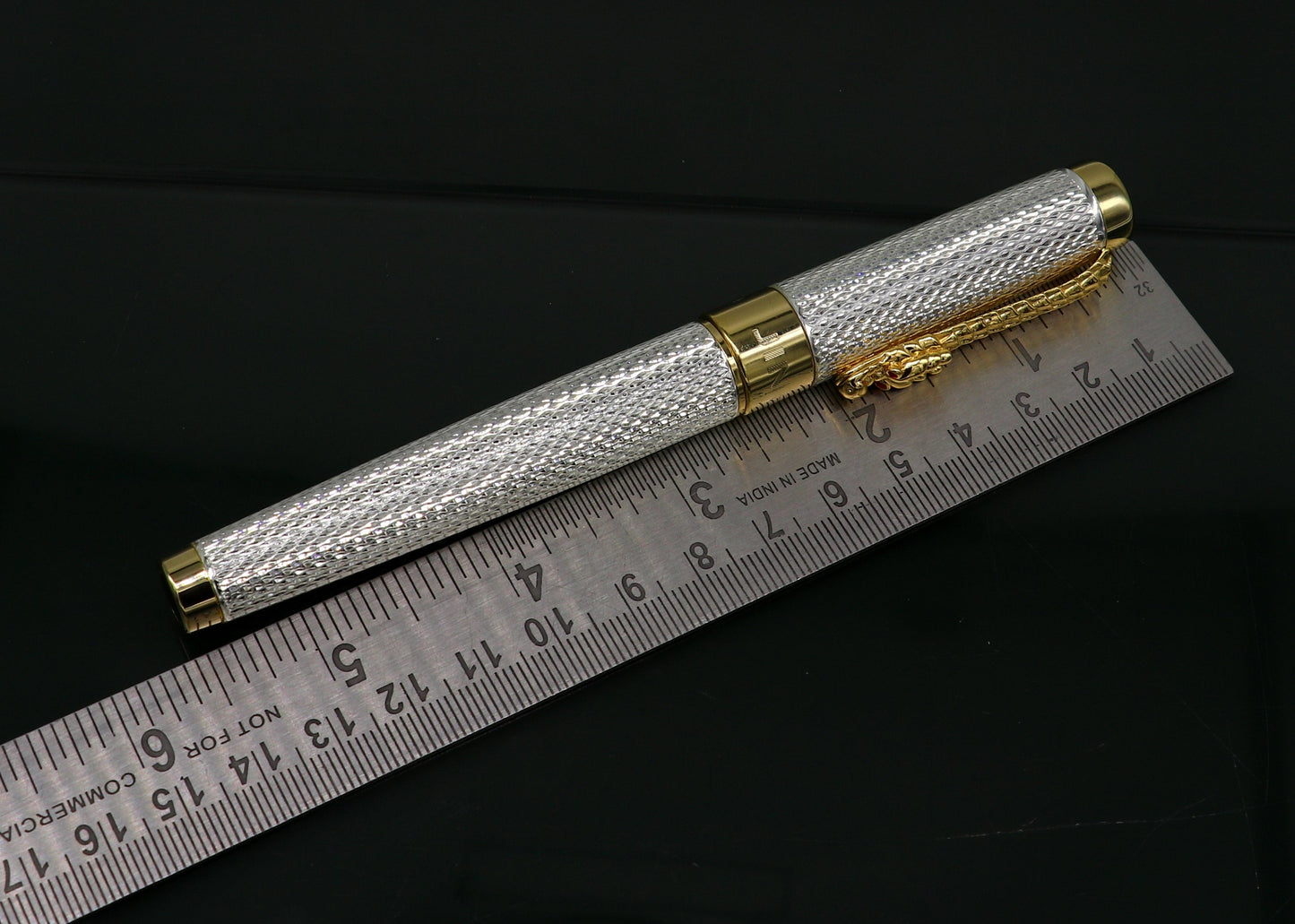 925 sterling silver fabulous handmade pen, amazing double tone royal style pen, best girting article, silver article ball pen, pen01 - TRIBAL ORNAMENTS