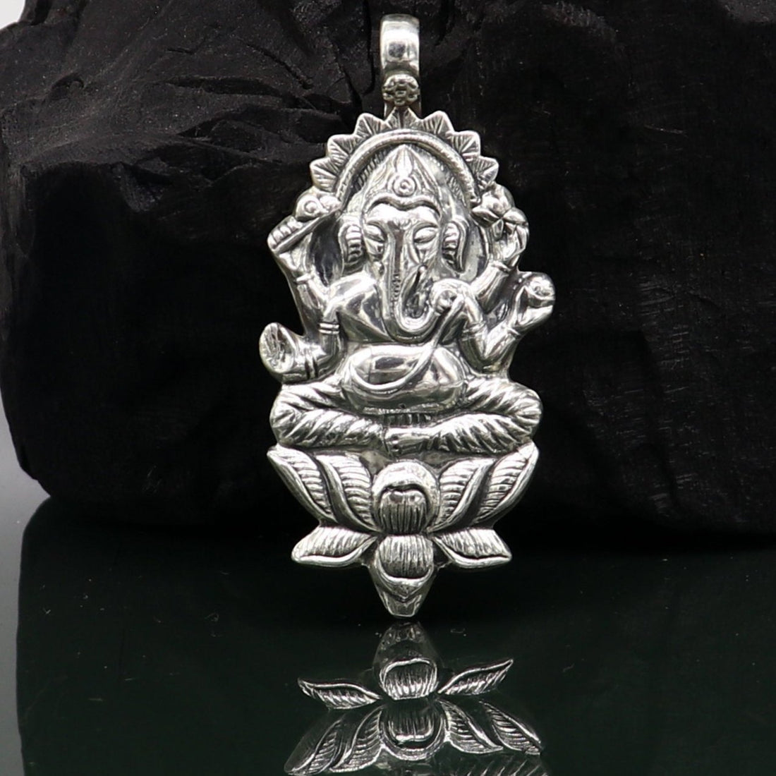 925 fine sterling silver Idol god Ganesha pendant, unique stylish customized pendant, best gifting fancy oxidized pendant necklace ssp410 - TRIBAL ORNAMENTS