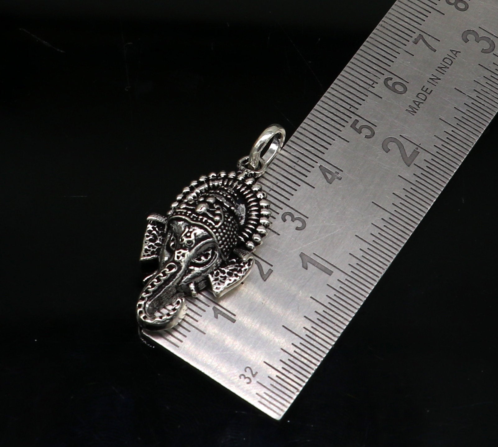 925 fine pure silver fabulous Ganesha idol pendant, unique stylish customized pendant, best gifting fancy oxidized pendant necklace ssp401 - TRIBAL ORNAMENTS