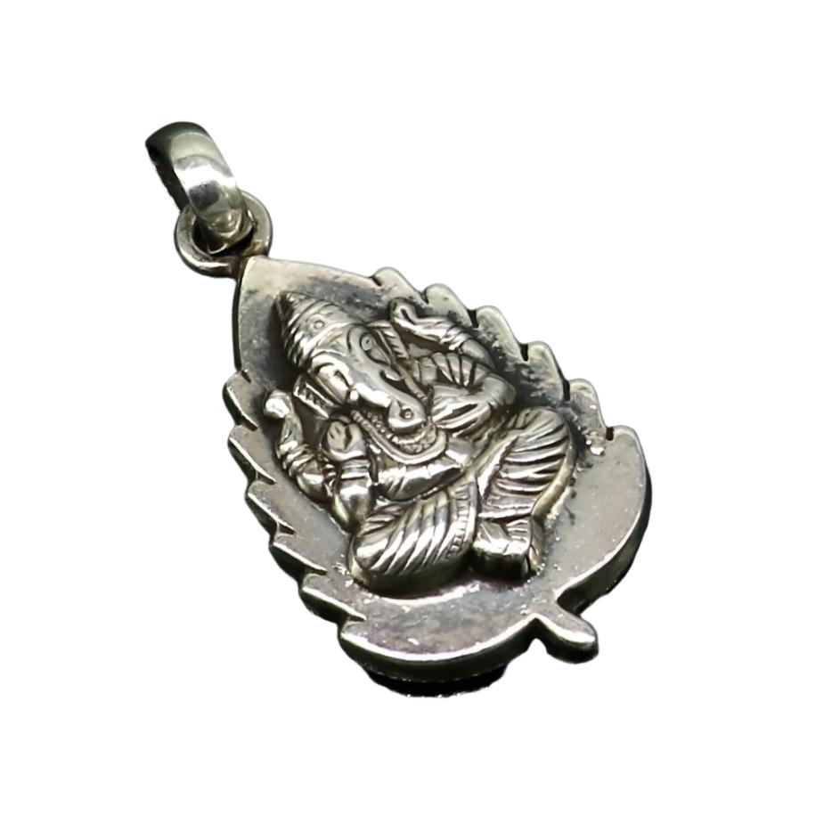 925 fine pure silver leaf Ganesha idol pendant, unique stylish customized pendant, best gifting vintage style pendant necklace ssp416 - TRIBAL ORNAMENTS