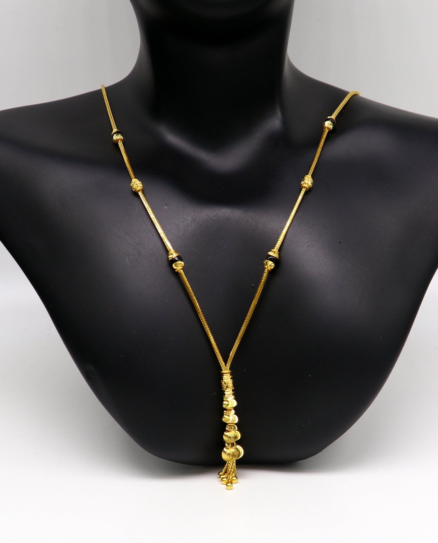 22kt fine yellow gold handmade customized design chain necklace stylish mangalsutra, gorgeous brides wedding party jewelry collection mch01 - TRIBAL ORNAMENTS