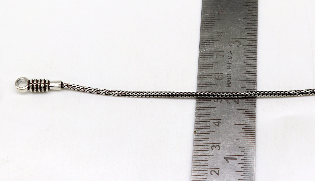 7" Fine 925 sterling silver handmade solid wheat chain bracelet, elegant stylish bracelet, silver jewelry, best gift girl's bracelet nsbr255 - TRIBAL ORNAMENTS