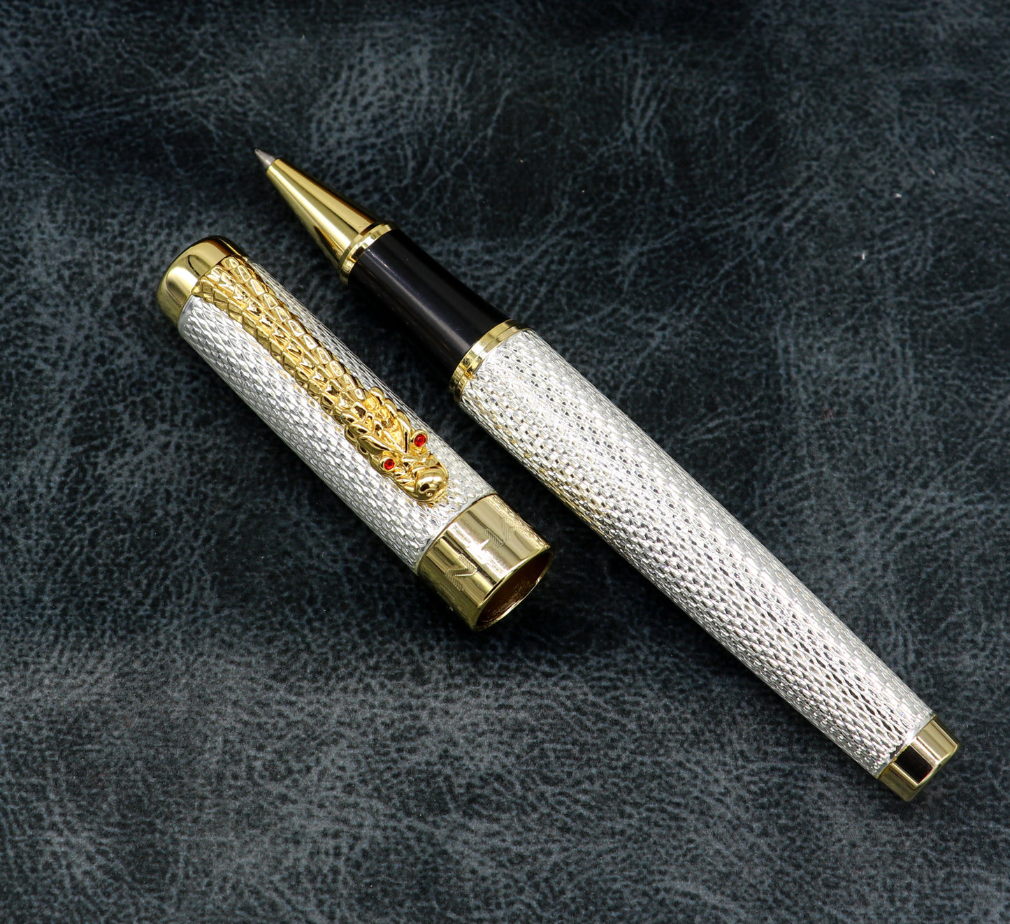 925 sterling silver fabulous handmade pen, amazing double tone royal style pen, best girting article, silver article ball pen, pen01 - TRIBAL ORNAMENTS